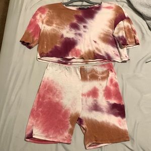 Fashion   Nova  outfit tie dye shirt size small